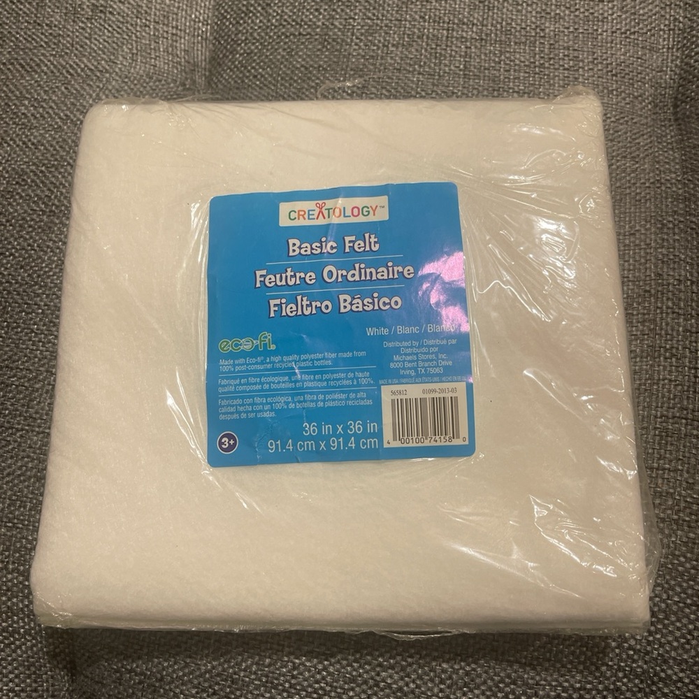 Creatology White Basic Felt Sheet - Soft Craft Felt